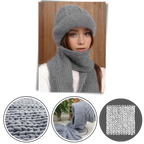 Bonnet à capuche en tricot coupe-vent avec écharpe et protège-oreilles