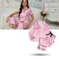 Pyjama satiné rose pour femme