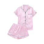 Pyjama satiné rose pour femme