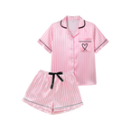 Pyjama satiné rose pour femme